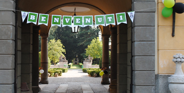 Allestimento banner festa calcio