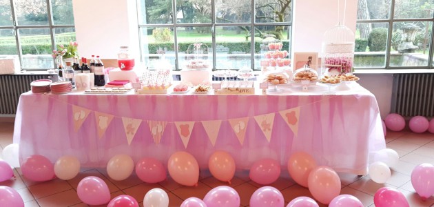 allestimento tavolo buffet baby shower party compleanno bergamo